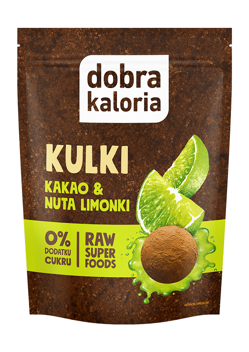 Ciasteczka-kulki kakao & nuta limonki bez cukru 65 g