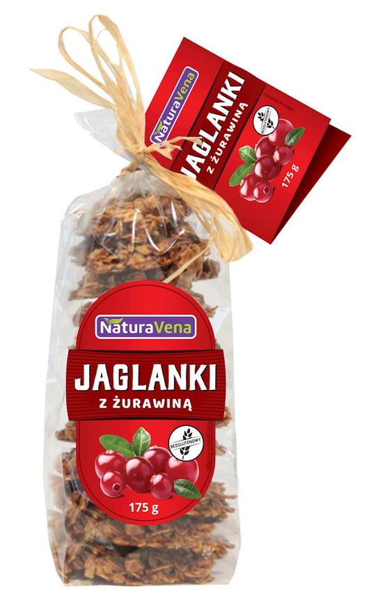 Ciastka jaglanki z żurawiną bezglutenowe 175 g - Naturavena