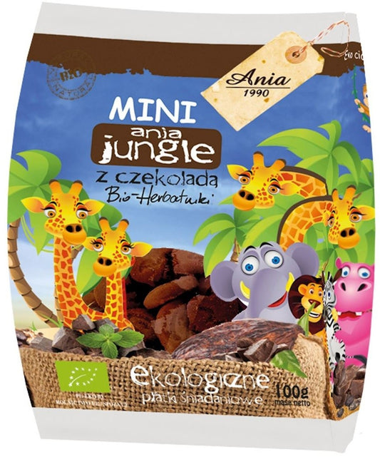 Ciastka z czekoladą mini jungle BIO 100 g