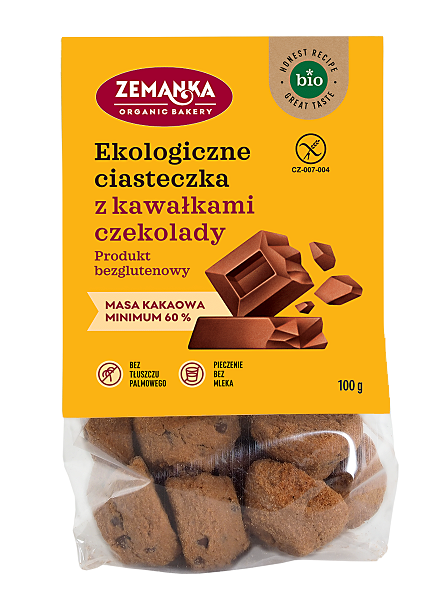 Ciastka z kawałkami czekolady bezglutenowe BIO 100 g