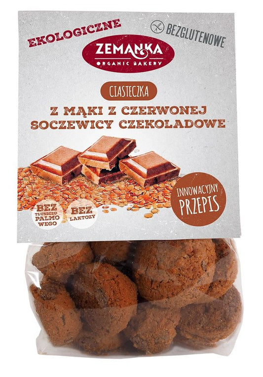 Ciastka z mąki z czerwonej soczewicy czekoladowe bezglutenowe bio 100 g