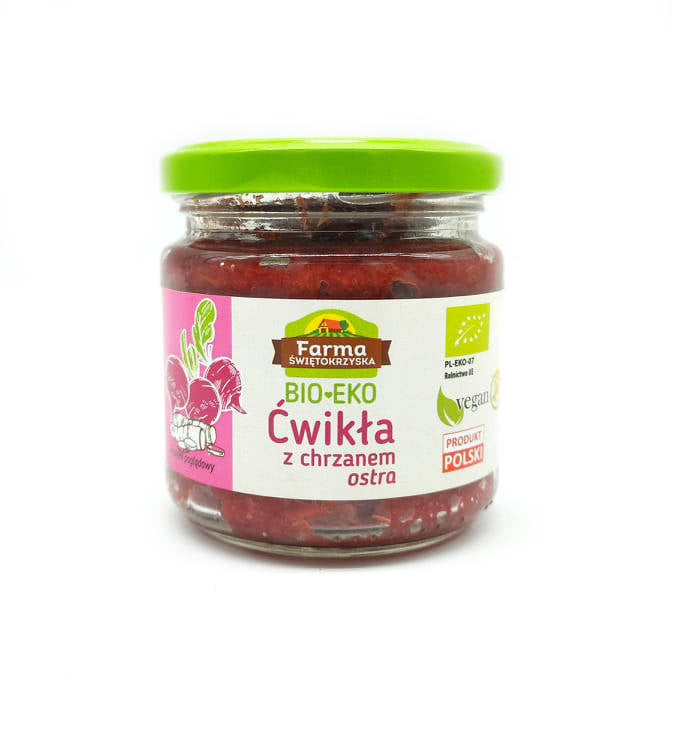 Ćwikła z chrzanem ostra bezglutenowa bio 160 g - Farma Świętokrzyska