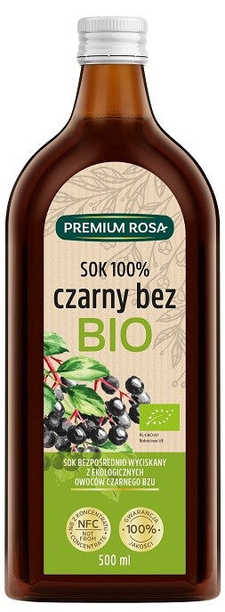 Czarny bez sok 100% bio bez cukru 500ml
