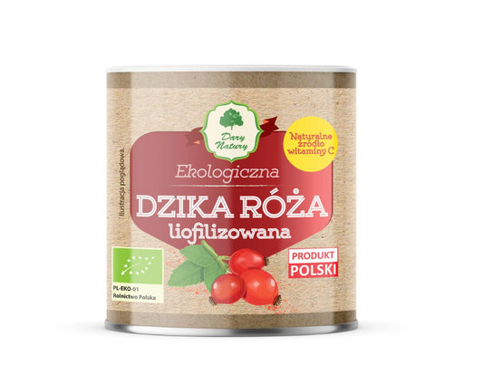 Dzika róża liofilizowana sproszkowana bio 70 g - DARY NATURY