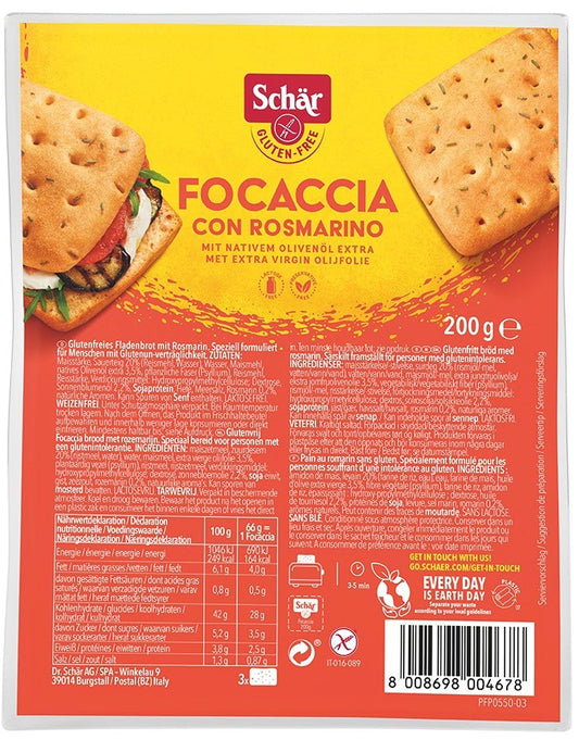 Focaccia z rozmarynem, bezglutenowa 200 g