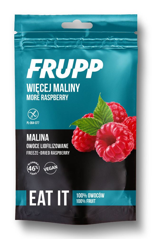 Frupp owoce liofilizowane malina bezglutenowe 15 g - Celiko