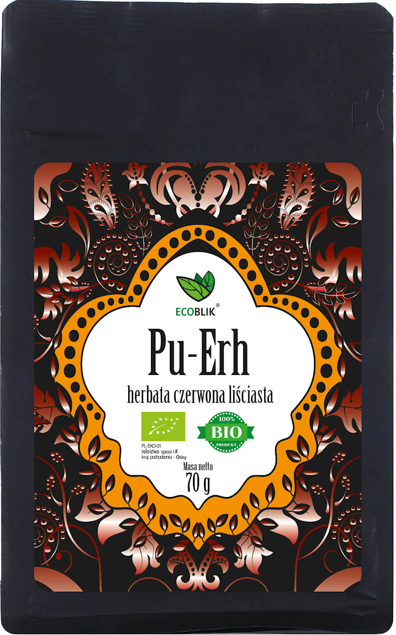 Herbata czerwona liściasta pu erh bio 70 g - ECOBLIK