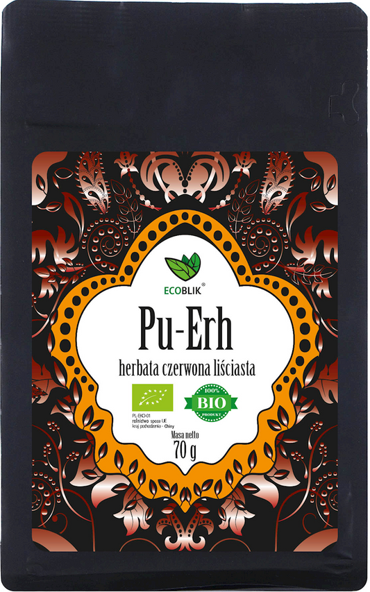 Herbata czerwona liściasta pu erh bio 70 g - ECOBLIK