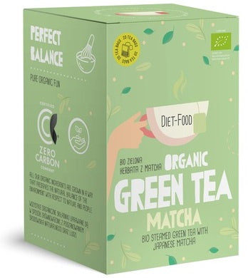 Herbata zielona z matchą (green tea matcha) bio (20 x 2 g) 40 g - Diet-Food