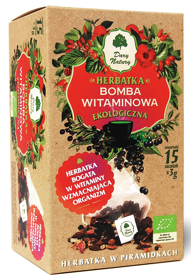 Herbatka bomba witaminowa piramidki BIO (15 x 3 g) 45 g - Dary Natury