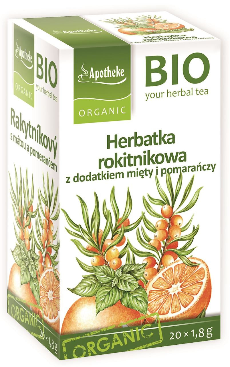 Herbatka rokitnikowa z dodatkiem mięty i pomarańczy bio (20 x 1,8 g) 36 g