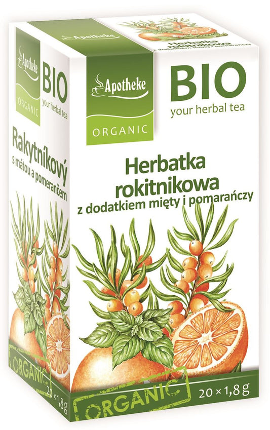 Herbatka rokitnikowa z dodatkiem mięty i pomarańczy bio (20 x 1,8 g) 36 g