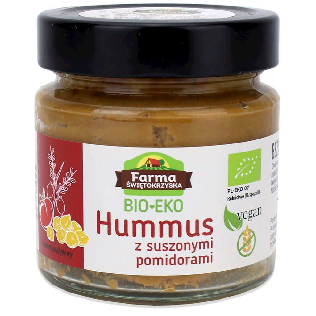 Hummus z suszonymi pomidorami bezglutenowy bio 160 g - Farma Świętokrzyska