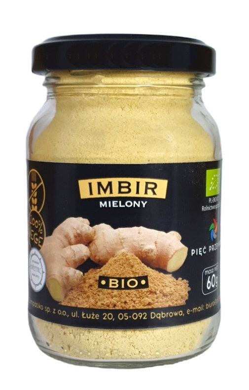 Imbir mielony bezglutenowy bio 60 g - Pięć Przemian