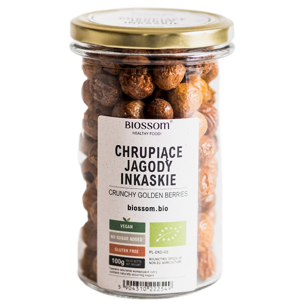 Jagody inkaskie liofilizowane chrupiące bezglutenowe bio 100 g - BIOSSOM