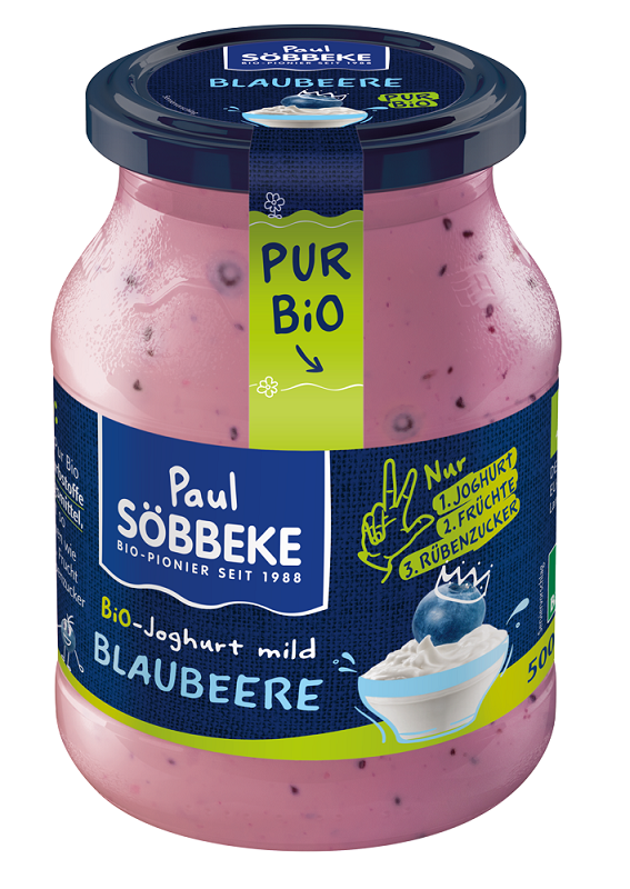 Jogurt kremowy jagodowy (3,8 % tłuszczu w mleku) BIO 500 g (słoik)