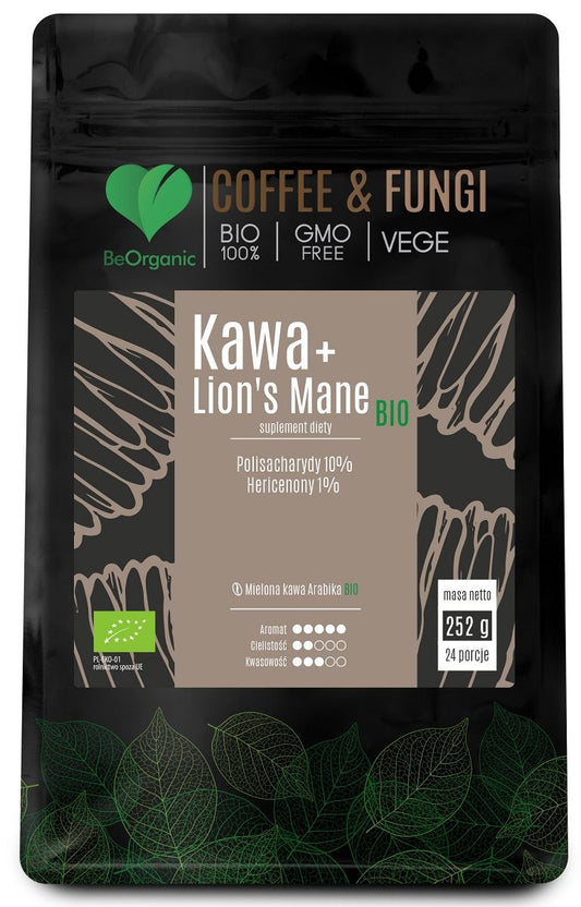 Kawa mielona Arabica + Lion's Mane Bio 252 g - Be Organic