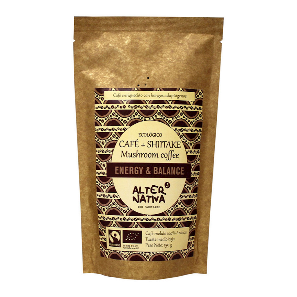 Kawa mielona arabica z shiitake fair trade bezglutenowa bio 150 g - Alternativa3