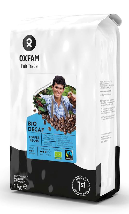 Kawa ziarnista bezkofeinowa Arabica/Robusta Fair Trade Bio 1 kg - Oxfam