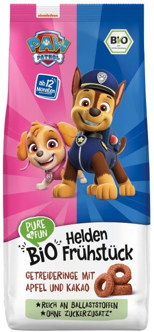Kółeczka śniadaniowe jabłko-kakao BIO 125 g Psi Patrol - HEJO!