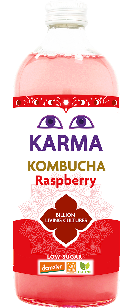 Kombucha o smaku malinowym fair for life demeter bio 1 l - Karma Kombucha
