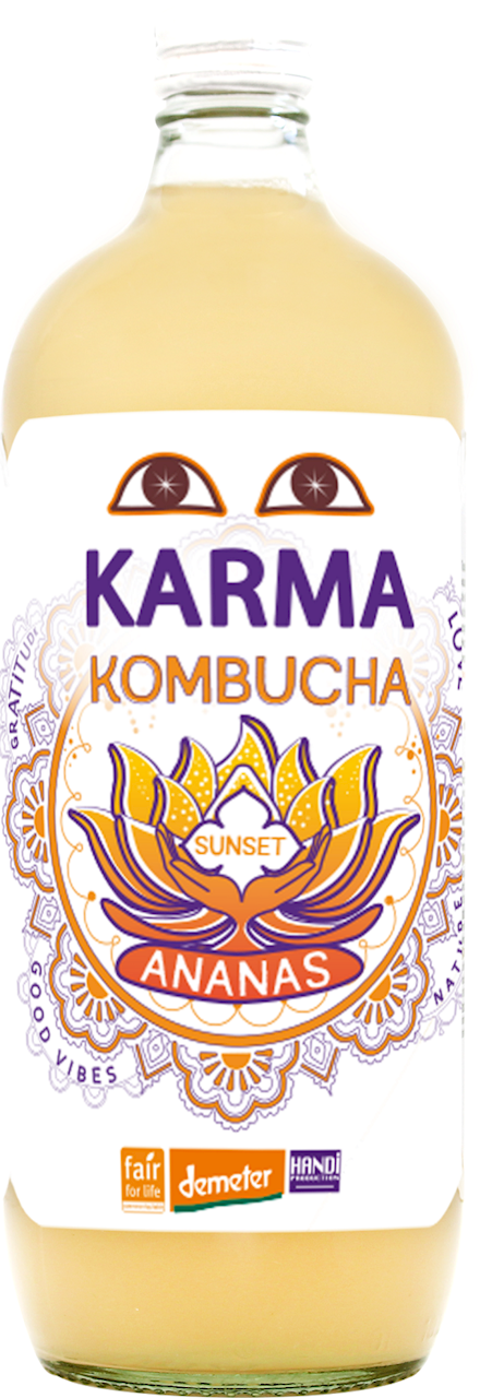 Kombucha z ananasem fair for life demeter bio 1 l - Karma Kombucha