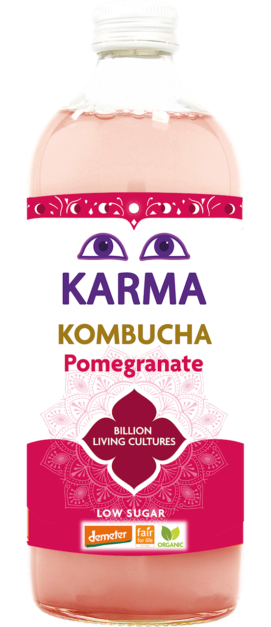Kombucha z granatem niska zawartość cukrów Fair for Life Demeter BIO 1 l - Karma Kombucha