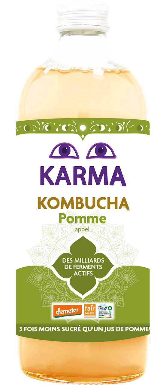 Kombucha z jabłkiem Fair for Life Demeter bio 1 l - Karma Kombucha