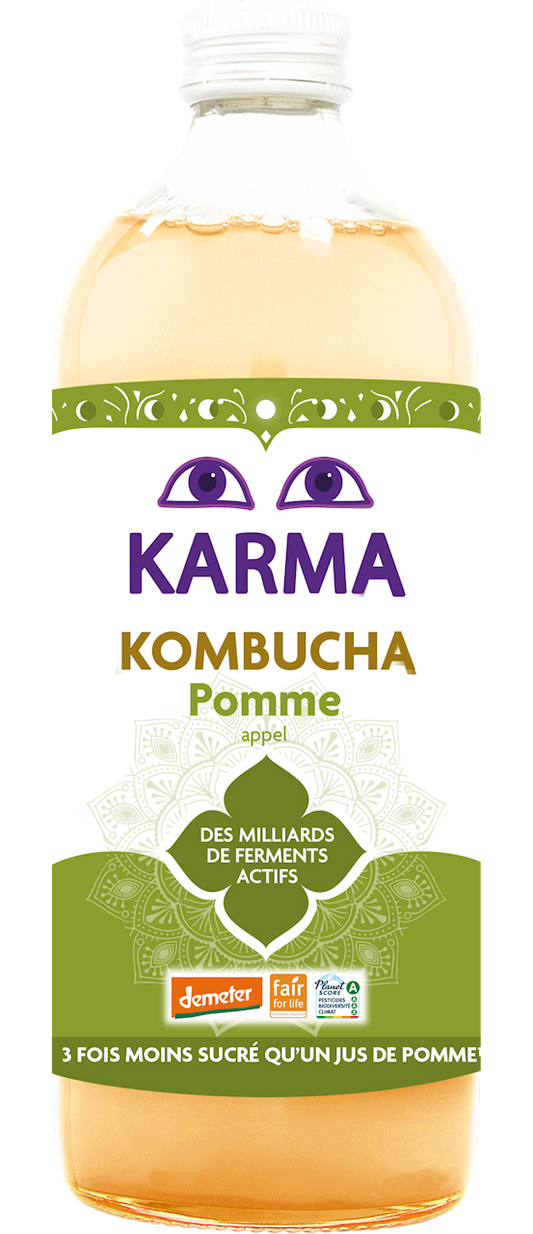 Kombucha z jabłkiem Fair for Life Demeter bio 1 l - Karma Kombucha