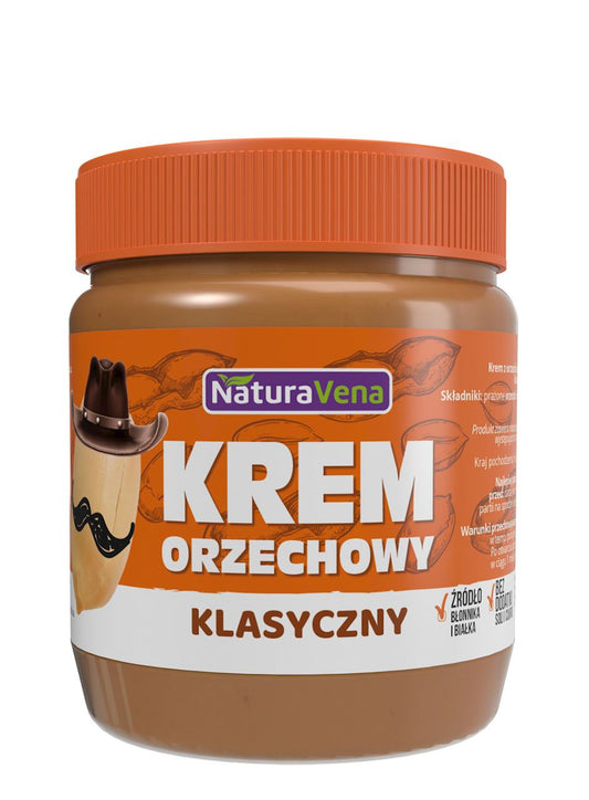 Krem orzechowy klasyczny 100% bez dodatku soli i cukrów 340 g - Naturavena