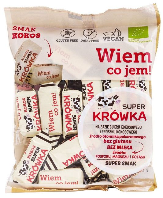 Krówki bezmleczne kokosowe bezglutenowe bio 150 g - Super Krówka
