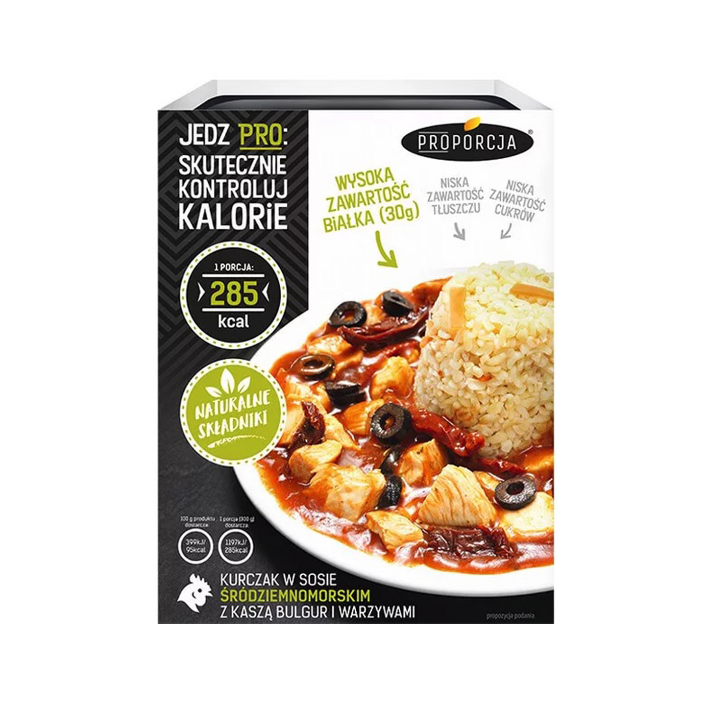 Kurczak w sosie śródziemn. z kaszą bulgur i warzywami 300 g