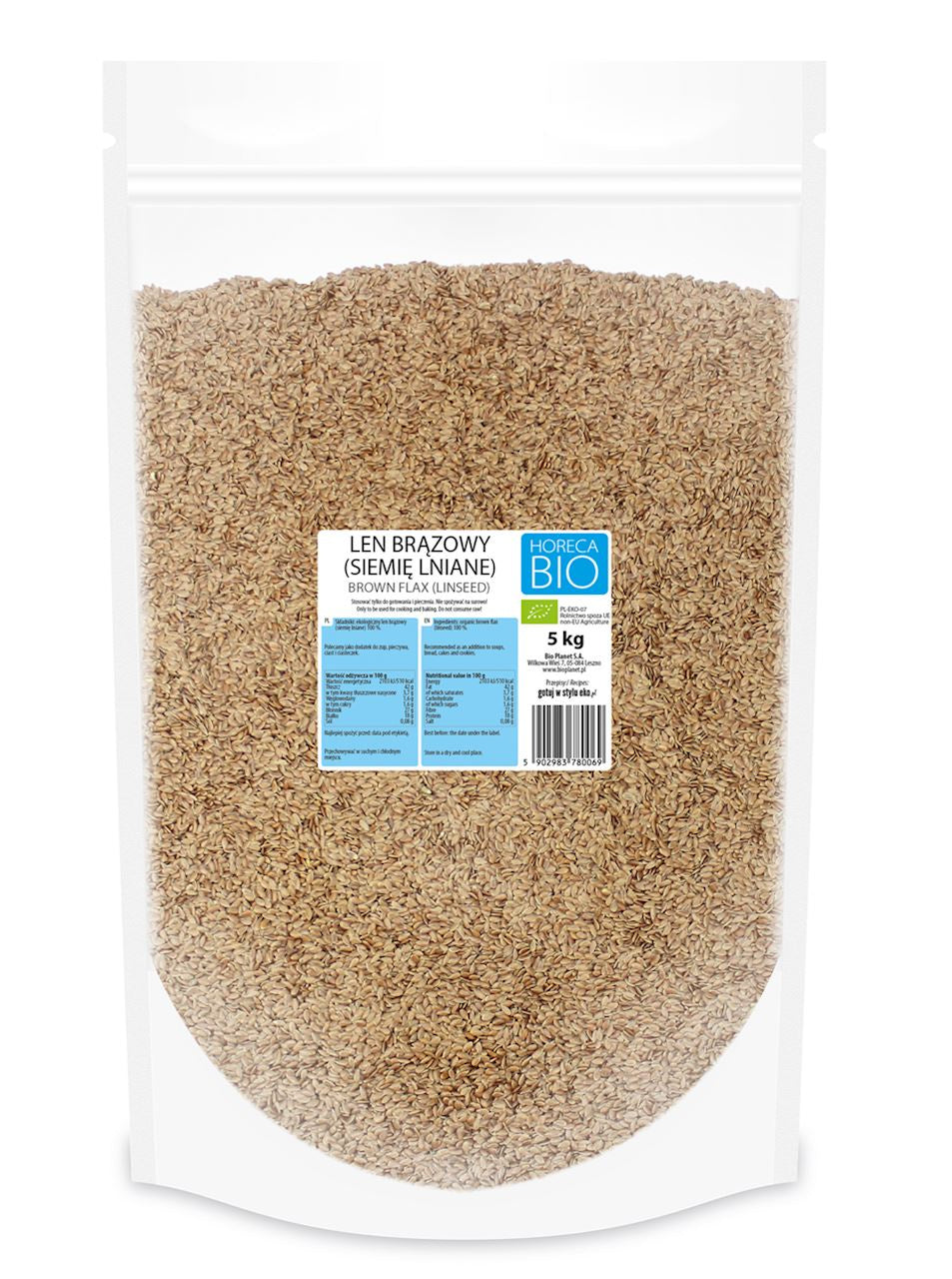 Len brązowy (siemię lniane) bio 5 kg