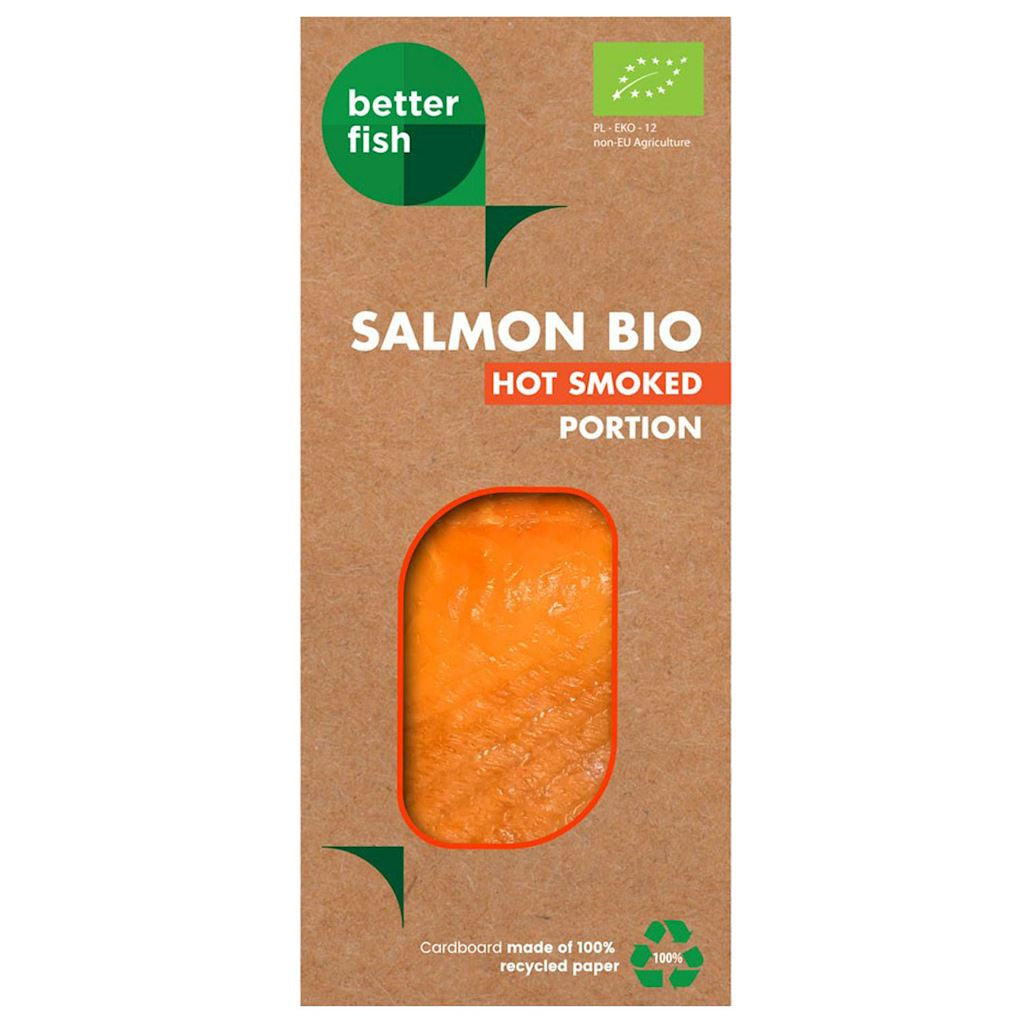 Łosoś atlantycki wędzony na gorąco porcja (koperta) EKO BIO 100 g  (b salmon)