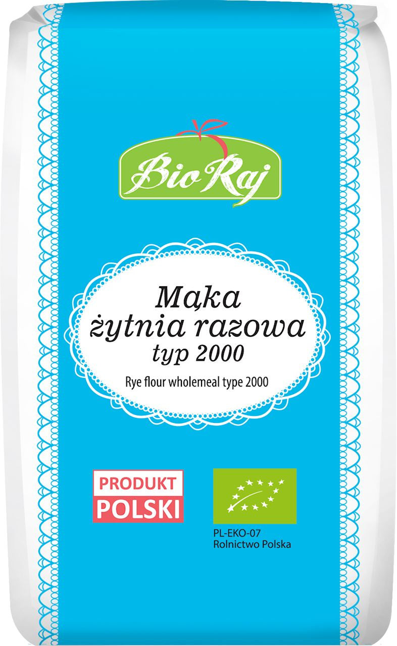 Mąka żytnia razowa typ 2000 bio 1 kg