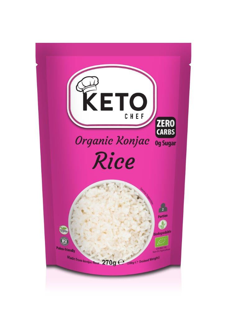 Makaron keto (konjac typu noodle w kształcie ryżu) bezglutenowy bio 270 g - Keto Chef (Better Than Foods)