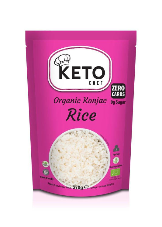Makaron keto (konjac typu noodle w kształcie ryżu) bezglutenowy bio 270 g - Keto Chef (Better Than Foods)