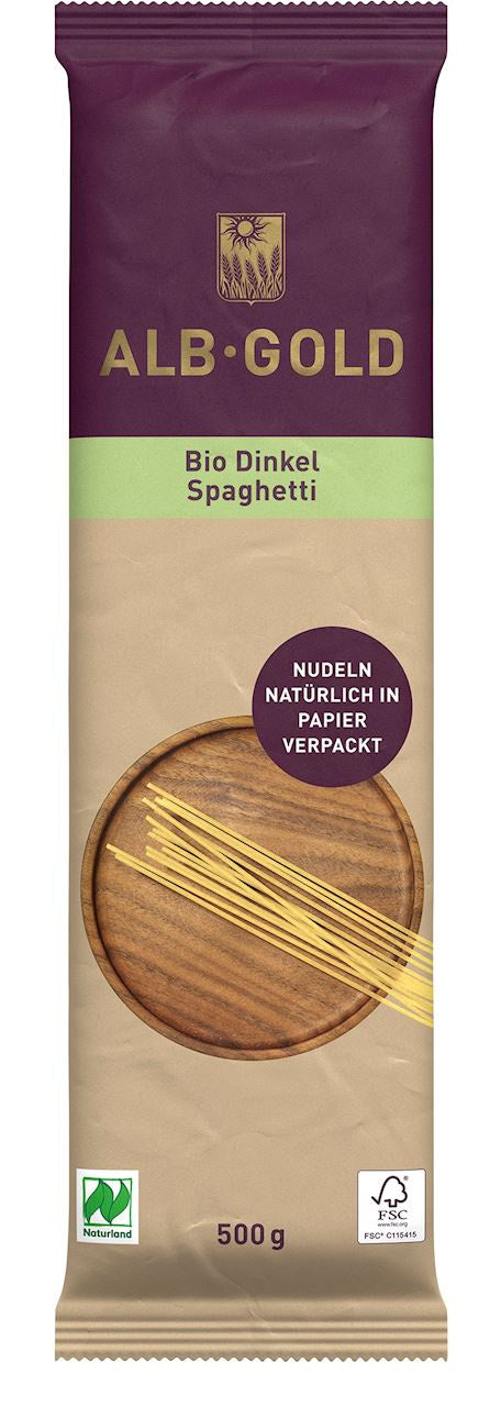 Makaron (orkiszowy) spaghetti bio 500 g - alb-gold