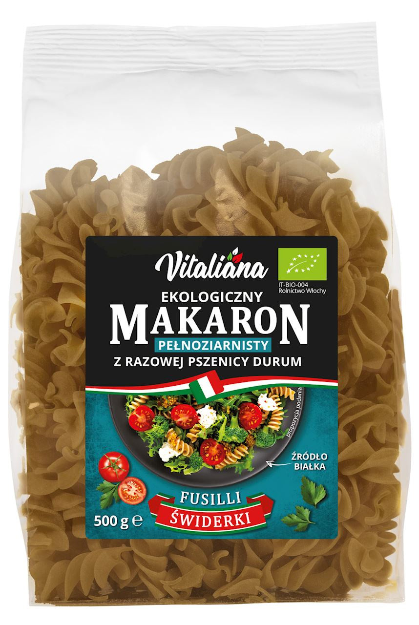 Makaron (z razowej pszenicy durum) fusilli bio 500 g - vitaliana