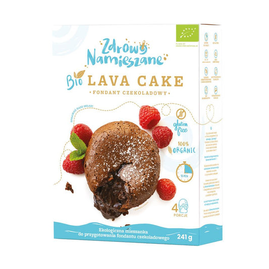 Mieszanka na ciasto fondant czekoladowy (lava cake) bezglutenowa bio 241 g - Zdrowo Namieszane