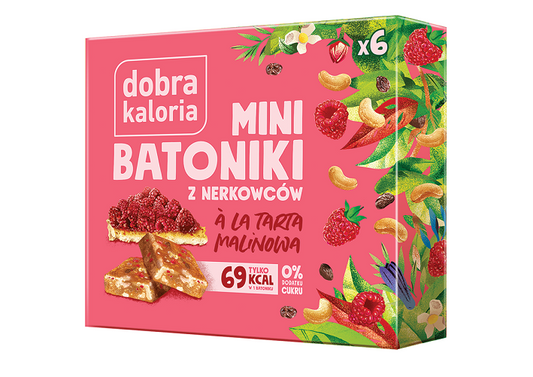 Mini batoniki z nerkowców a'la tarta malinowa 102 g