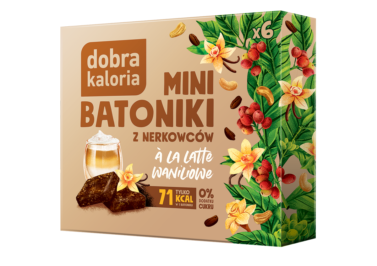 Mini batoniki z orzechów a'la latte waniliowe 102 g - Kubara