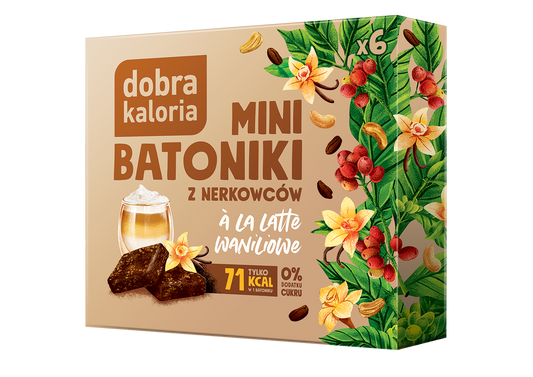 Mini batoniki z orzechów a'la latte waniliowe 102 g - Kubara
