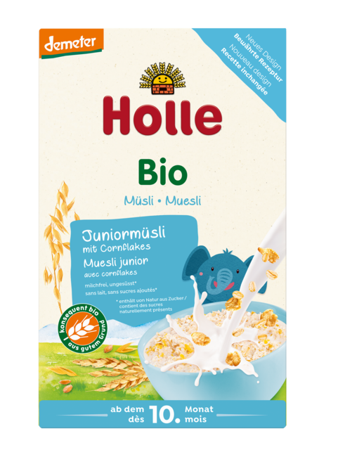 Musli junior z płatkami kukurydzianymi bez dodatku cukrów od 10 miesiąca Demeter BIO 250 g - Holle