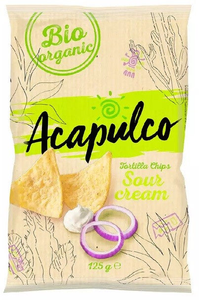 Nachosy o smaku śmietankowo-cebulowym bio 125 g