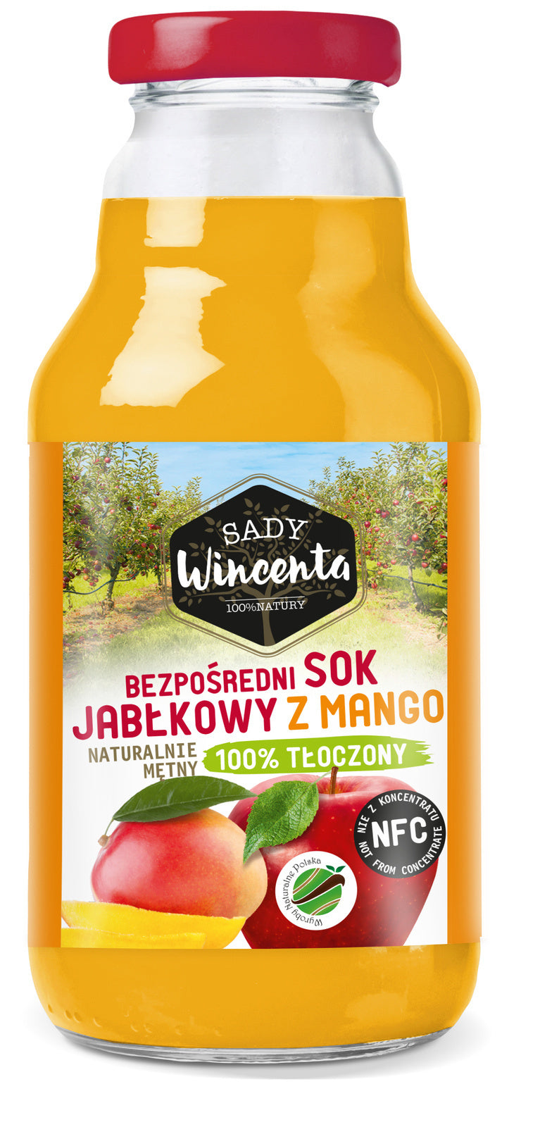 Naturalnie mętny sok jabłko-mango 330 ml - Sady Wincenta