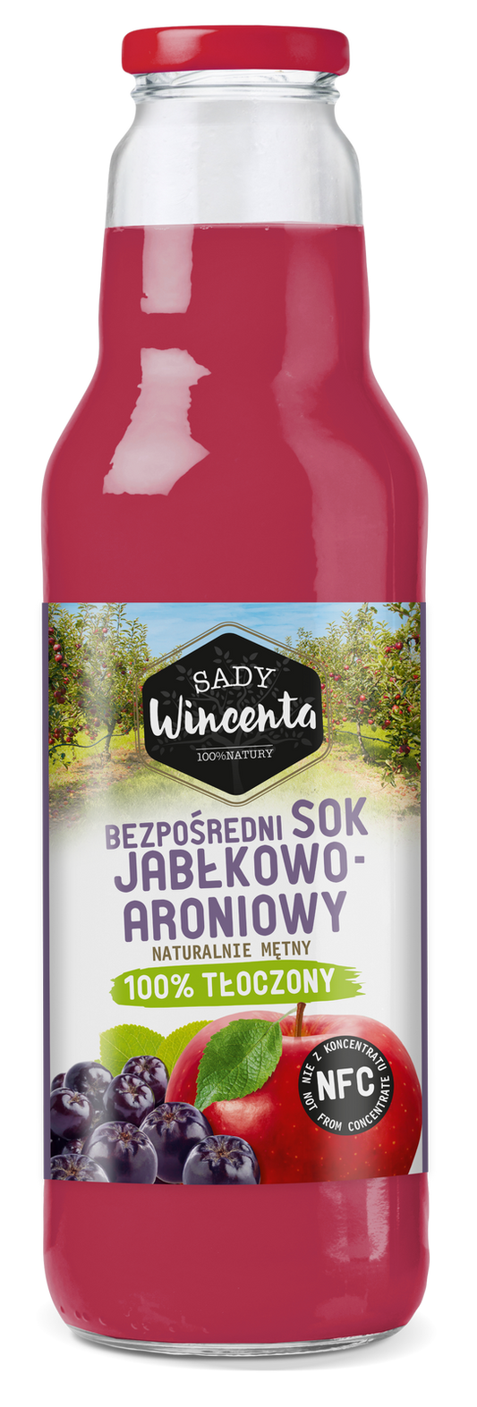 Naturalnie mętny sok jabłkowo-aroniowy 750 ml
