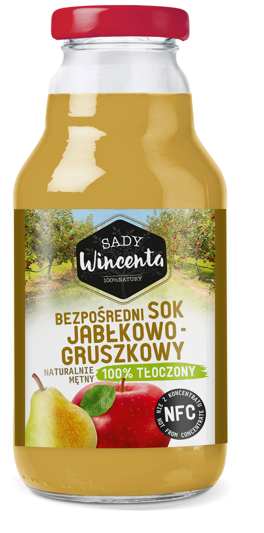 Naturalnie mętny sok jabłkowo-gruszkowy 330 ml - Sady Wincenta