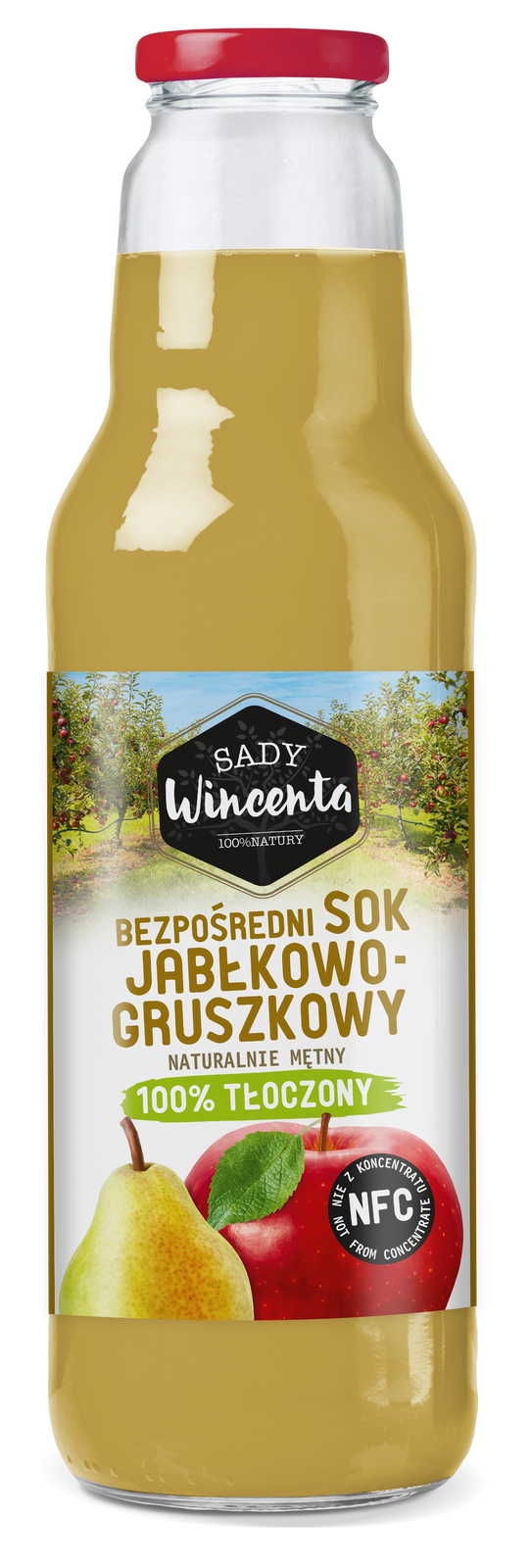Naturalnie mętny sok jabłkowo-gruszkowy 750 ml - Sady Wincenta