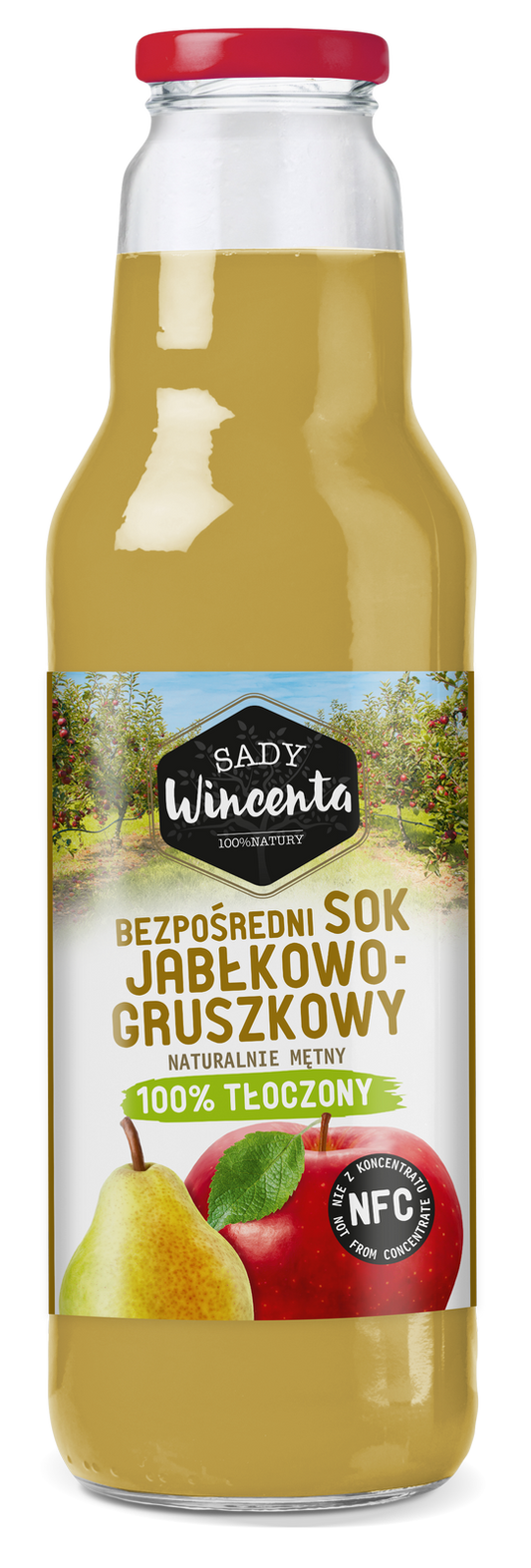 Naturalnie mętny sok jabłkowo-gruszkowy 750 ml - Sady Wincenta